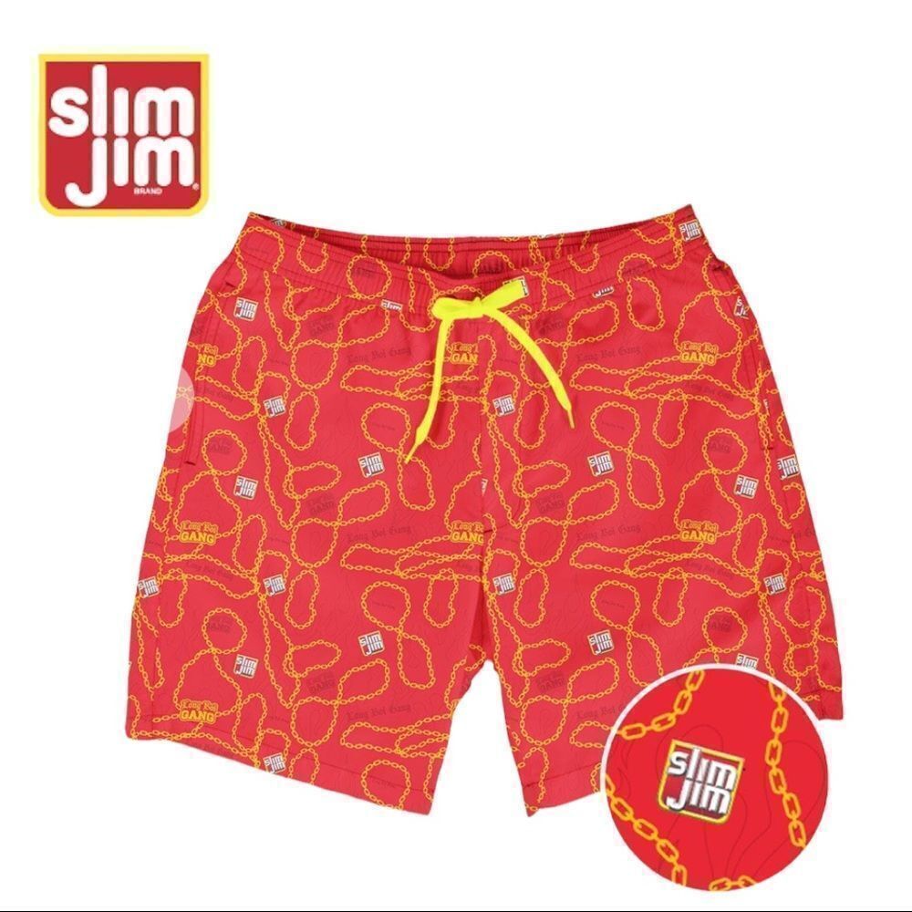 NEW Slim Jim Logo Men's Swim Swmming Shorts Trunks Suit L XL